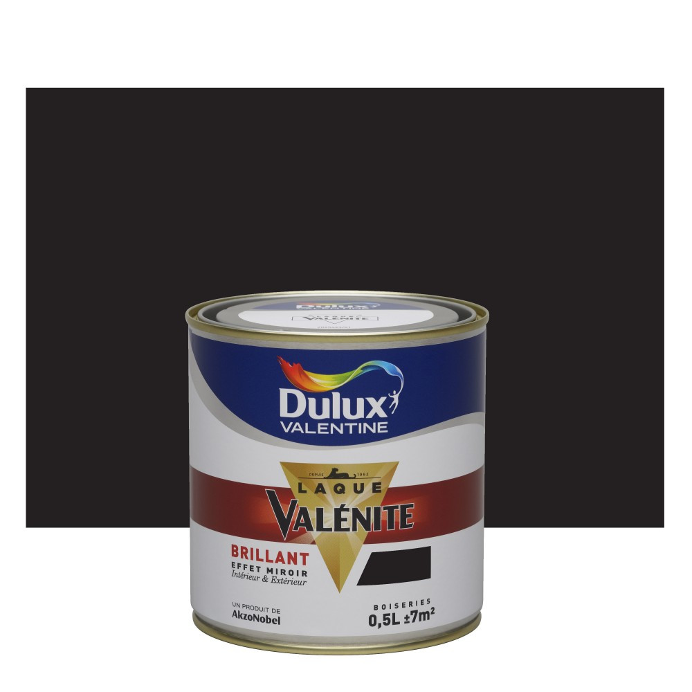 DULUX VALENTINE Peinture laque boiserie Valénite noir brillant 0 5