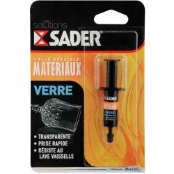 Colle à verre - seringue 2 ml - Sader