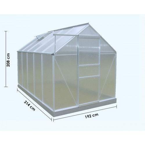 Serre de jardin en aluminium – 6,03 m² – Isolation et ventilation optimales - HABRITA