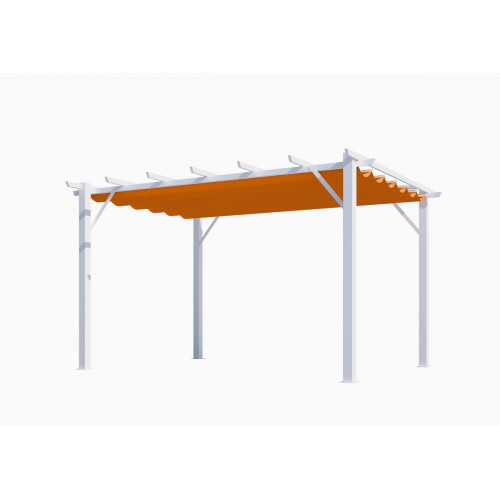 Pergola 100% aluminium couleur rouille 12 m2 - structure blanch perle - HABRITA