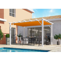 Pergola 100% aluminium couleur rouille 12 m2 - structure blanch perle - HABRITA