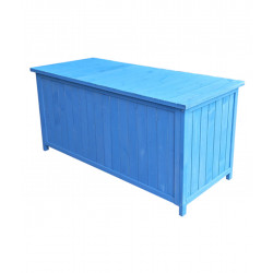 Coffre de Rangement 0,42 m³ – Bois Lasuré Bleu – Couvercle avec Équerres de marque HABRITA, référence: J5017400