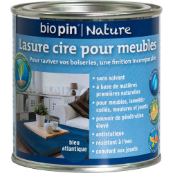 Lasure cire naturelle pour meubles 0,375 L - Bleu atlantique de marque Biopin Nature, référence: B5245100