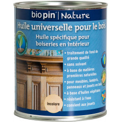 Huile universelle pour bois 0,75 L - Incolore de marque Biopin Nature, référence: B5246300