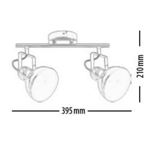 Plafonnier Chrome Edit, 2x E27-Max.60W, IP20, 230V, Classe I - Britop