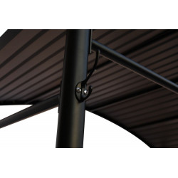 Carport barbecue finition époxy gris anthracite - Toit en acier - Pieds réglables - Accessoires barbecue inclus - HABRITA