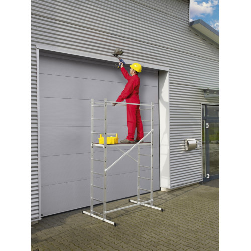 Echafaudage aluminium Hobbystep h4 HAILO hauteur de travail 3,66M - HAILO