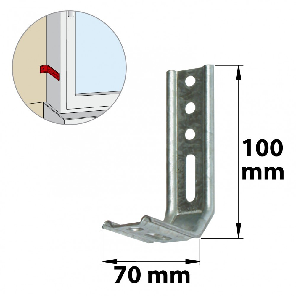 Afbat Equerre De Fixation Acier Prépeint H100 X L70 X P30 Mm