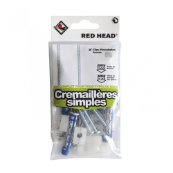 Kit chevilles à verrouillage de forme crémaillère simple RED HEAD, Diam.8xL.50mm de marque Red head, référence: B5878600