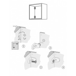 Lot de 12 équerres d'assemblage pour paroi arrière plastique brut HETTICH - HETTICH