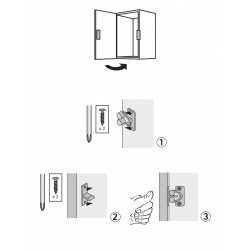 Lot de 2 loqueteaux à pression plastique HETTICH, L.25 x l.31 mm - HETTICH