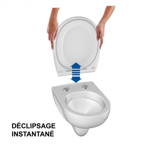 Abattant WC Toilette Original Design Clipsable Frein de Chute