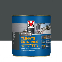 Peinture bois extérieur Climats extrêmes® V33, gris basalte satiné 0.5 l de marque V33, référence: B5986900
