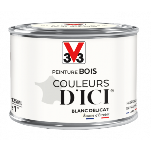 Peinture bois extérieur Couleurs d'ici® V33, blanc délicat velours 0.125 l - V33