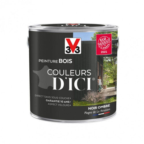 V33 Peinture bois extérieur Couleurs d'ici® V33, noir ombré velours