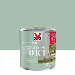 Peinture bois extérieur Couleurs d'ici® V33, vert pastel velours 0.5 l de marque V33, référence: B5991500