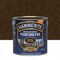 Peinture fer extérieur Direct sur rouille HAMMERITE châtaigne martelé 2.5 l de marque HAMMERITE, référence: B6000500