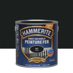 Peinture fer extérieur Direct sur rouille HAMMERITE noir ferronnerie mat 2.5 l de marque HAMMERITE, référence: B6001400