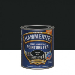 Peinture fer extérieur Direct sur rouille HAMMERITE noir satiné 0.75 l de marque HAMMERITE, référence: B6001800