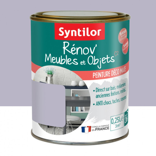 Peinture meuble et boiserie Rénov' SYNTILOR mauve chic mat 250 ml - SYNTILOR