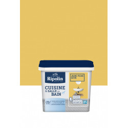 Peinture mur Cuisine et salle de bain RIPOLIN jaune peské satiné 0.75 l - RIPOLIN