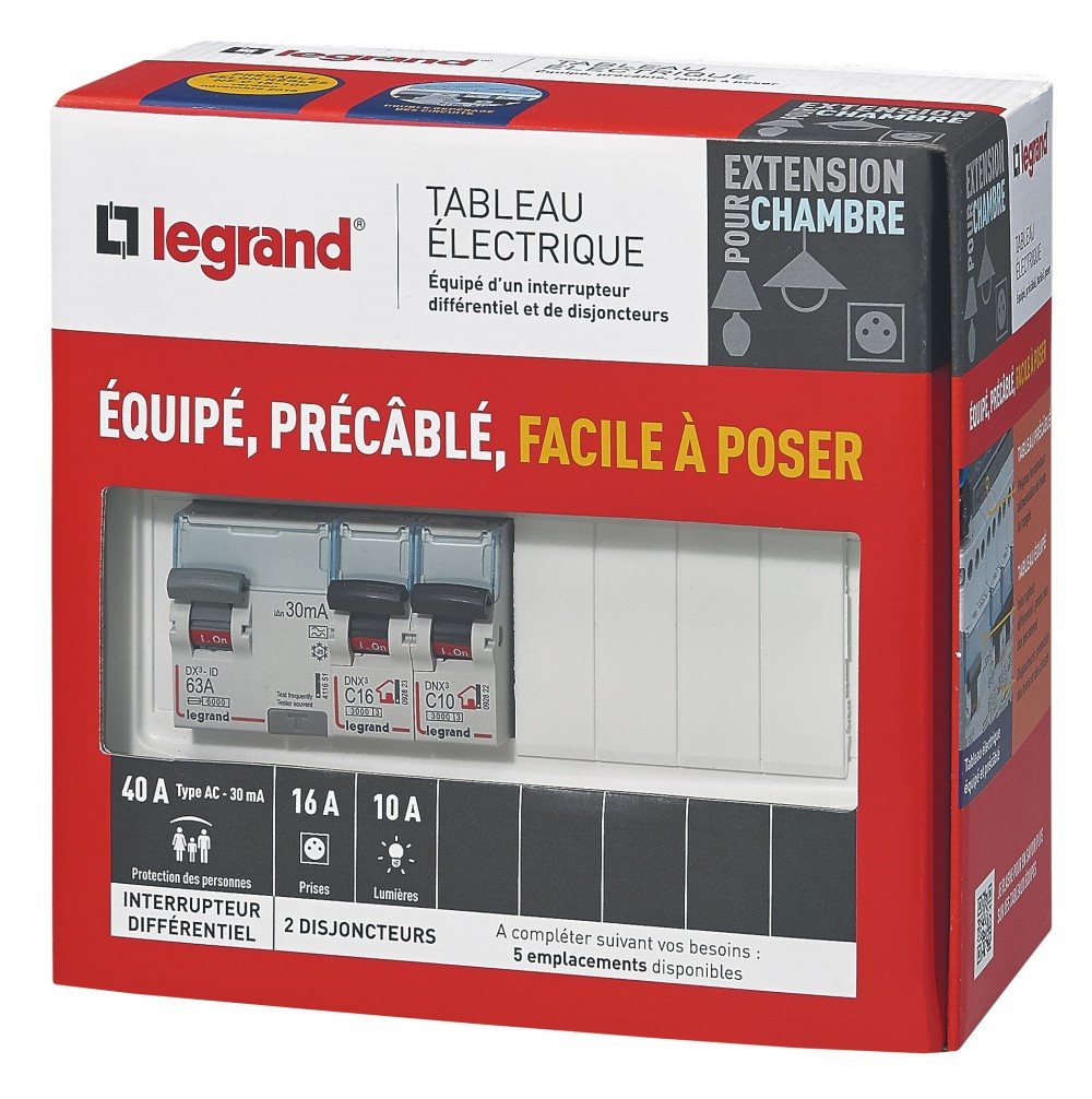 Legrand   Tableau Électrique Équipé Et Précâblé   1 Rangée 9 Modules