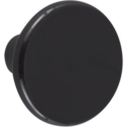 Lot de 6 boutons de meuble Rond noir plastique H.27 x l.33 x P.33 mm de marque REI, référence: B6228400