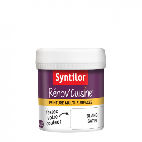 Testeur peinture Cuisine meubles, crédences SYNTILOR, blanc, 0.075 l, satin - SYNTILOR