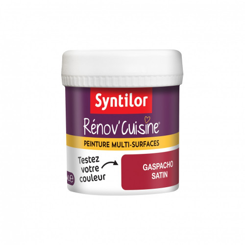 Testeur peinture Cuisine meubles, crédences SYNTILOR, gaspacho, 0.075 l, satin - SYNTILOR