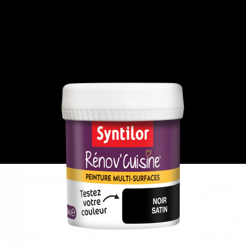 Testeur peinture Cuisine meubles, crédences SYNTILOR, noir, 0.075 l, satin - SYNTILOR