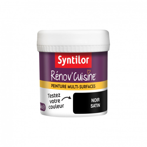 Testeur peinture Cuisine meubles, crédences SYNTILOR, noir, 0.075 l, satin - SYNTILOR