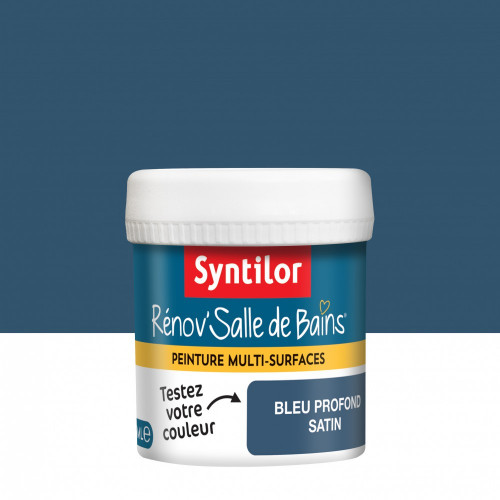 Testeur peinture salle de bain toute surface SYNTILOR bleu profond satiné 0.075l - SYNTILOR