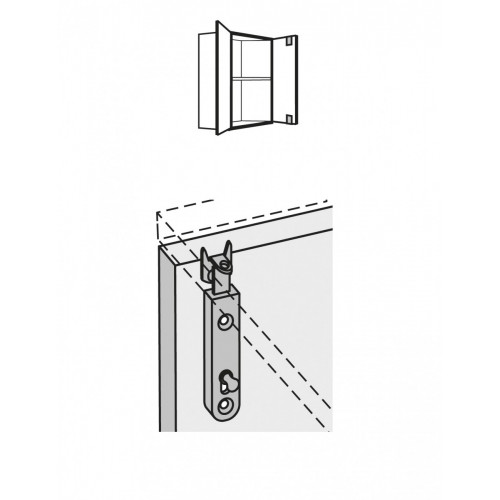 Lot de 2 verrous à poussoir acier HETTICH, L.50 x l.13 mm - HETTICH