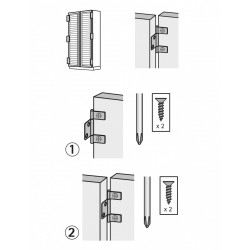 Lot de 3 charnières à lamelles acier pour porte, L.81 x l.22 mm - HETTICH