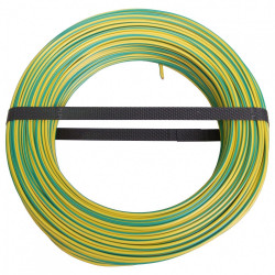Fil électrique h07vu vert / jaune, 1.5 mm² L.100 m de marque Centrale Brico, référence: B6374300