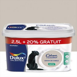 Peinture mur, Crème de couleur grain de sable satiné 3 L - DULUX VALENTINE - DULUX VALENTINE