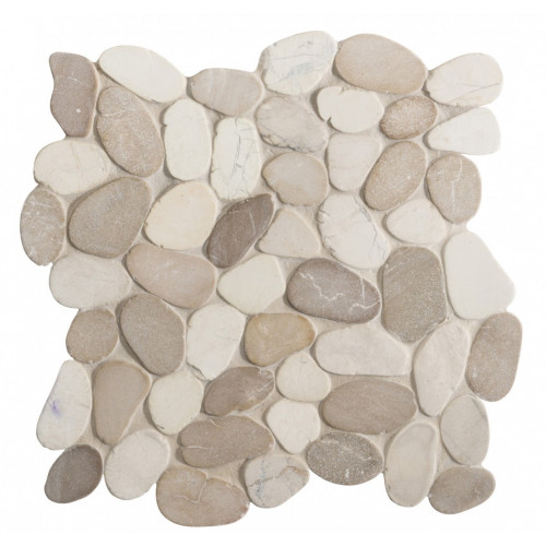 Centrale Brico Galets Sol Et Mur River Mix Blanc Beige 30 5 X 30 5 Cm