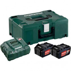 Pack énergie 18 V Pack 2 Batteries 4,0 Ah Li-Power + chargeur rapide - ASC 55, coffret Metabox de marque Metabo, référence: B6798100
