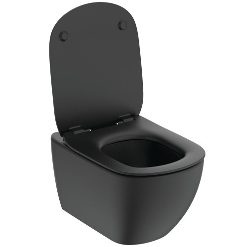 WC suspendu + Abattant ultra-fin avec frein de chute, Noir mat, Ideal  Standard Aquablade (T3546V3) - Akaaz