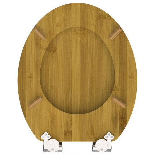 Abattant WC standard en bois effet bambou et charnières en zinc - RETIF
