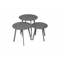 Table basse de jardin Massaï ø 50 cm en acier époxy - graphite de marque PROLOISIRS, référence: J7052500