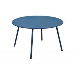 Table basse de jardin ronde en acier Rio - bleu Ø 70 cm de marque PROLOISIRS, référence: J7054400