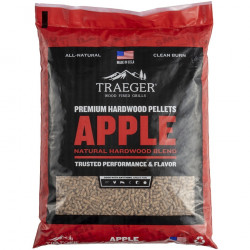 Pellets pour barbecue Apple - Sac de 9 kg - 100% naturel de marque Traeger, référence: J7169900