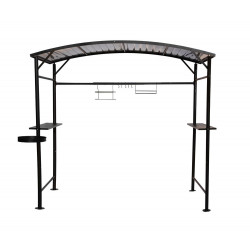 Carport barbecue finition époxy gris anthracite - Toit en acier - Pieds réglables - Accessoires barbecue inclus de marque HABRITA, référence: J5013300