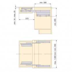 Coulisses pour table à rallonge et relevable Oplà Folding+39 - EMUCA