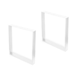 Jeu de pieds rectangulaires Square pour table, H 720 x 600 mm, Peint en blanc - EMUCA