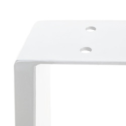 Jeu de pieds rectangulaires Square pour table, H 720 x 600 mm, Peint en blanc - EMUCA