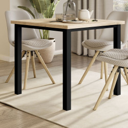 Pieds carrés et cadre de table, 50x50mm, 750 x 750 mm, Peint en noir - EMUCA