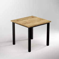 Pieds carrés et cadre de table, 50x50mm, 750 x 750 mm, Peint en noir - EMUCA