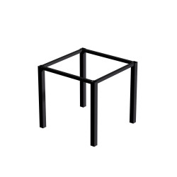 Pieds carrés et cadre de table, 50x50mm, 750 x 750 mm, Peint en noir - EMUCA